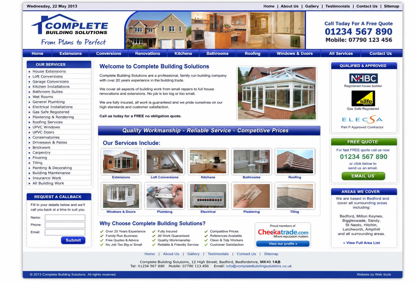 The previous North & Stone website: dated layout with small imagery